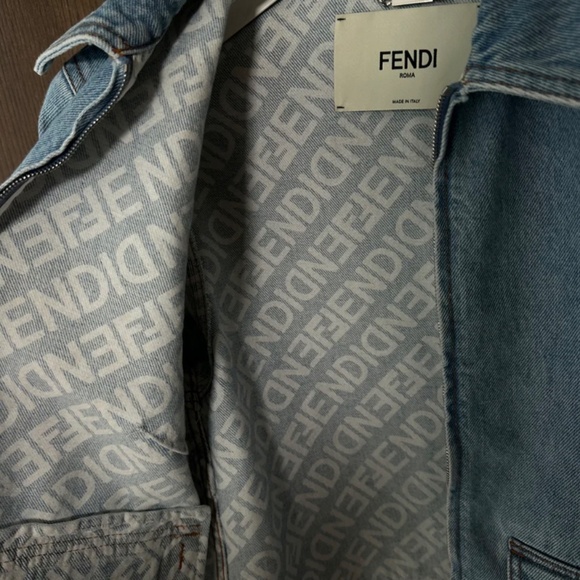 Authentic Fendi Perfect Baguette Denim Jacket Size IT36 - Picture 12 of 14